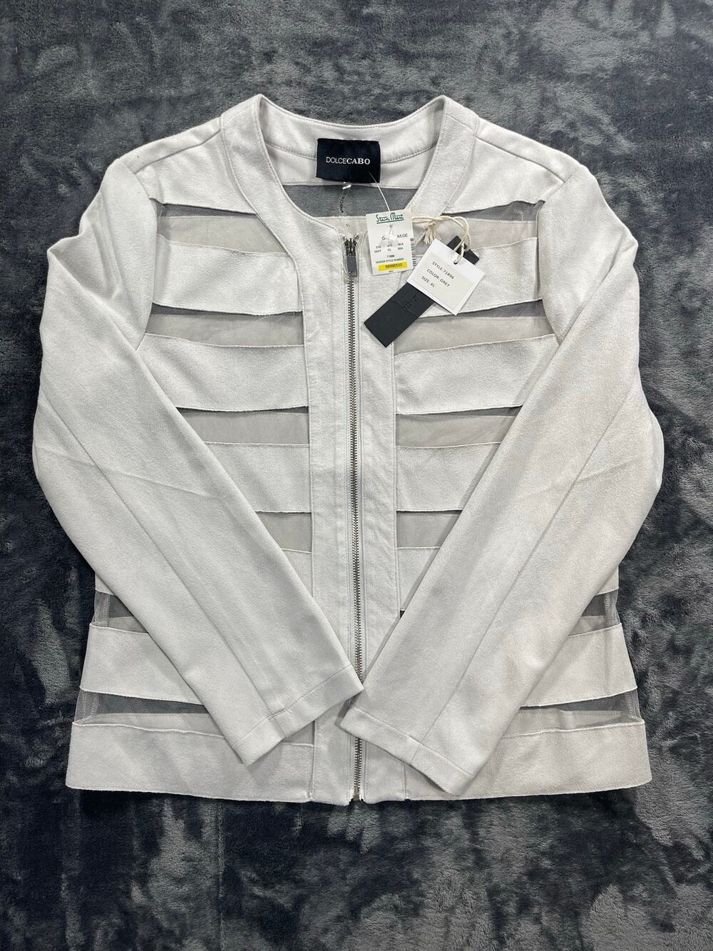 NWT Dolce Cabo Faux Suede & Mesh Jacket Women's Size XL Premium Outerwear New